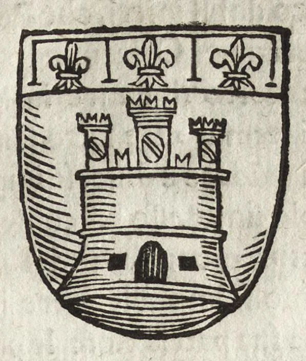 An illustration from Cronologia delle famiglie nobili di Bologna, con le loro insegne, e nel fine i cimieri : centuria prima, con vn breue discorso della medesima città, 1670, leaf 272