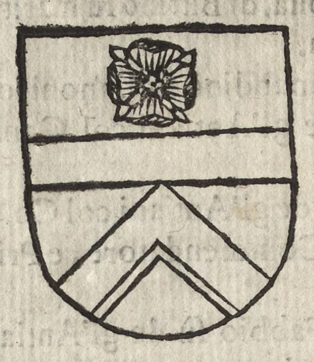 An illustration from Cronologia delle famiglie nobili di Bologna, con le loro insegne, e nel fine i cimieri : centuria prima, con vn breue discorso della medesima città, 1670, leaf 59