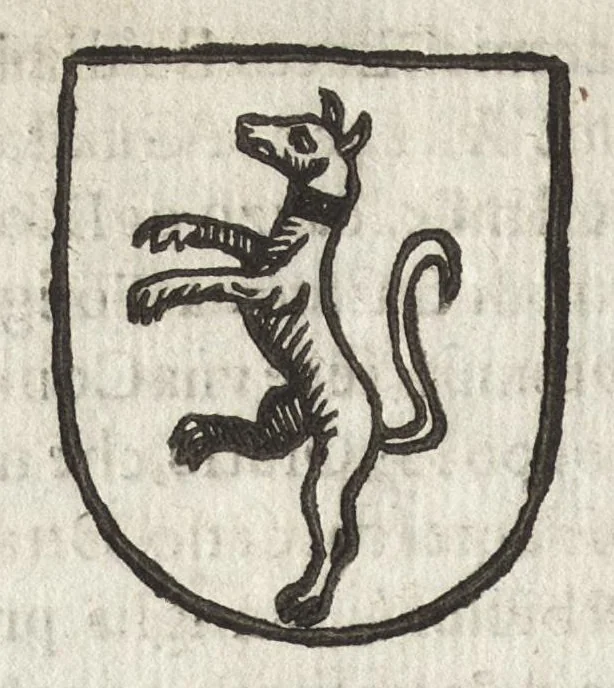 An illustration from Cronologia delle famiglie nobili di Bologna, con le loro insegne, e nel fine i cimieri : centuria prima, con vn breue discorso della medesima città, 1670, leaf 689