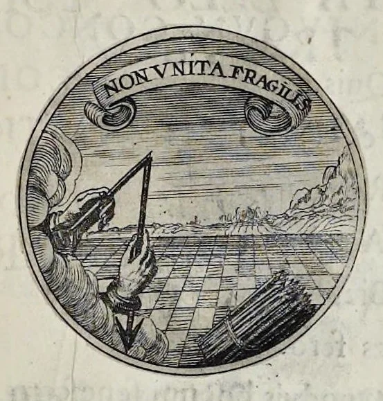 An illustration from Aurea virtutum catena matrimonialis : per illustribus ac generosissimis sponsis dn. Cornificio Trolle et virgini generosissimae Birgittae Ranzou caelitus oblata sed in theatrum nuptiale demum devote prolata à J.H. Vhlich 12. [Septem]bris a.o 1660, 1660, leaf 24