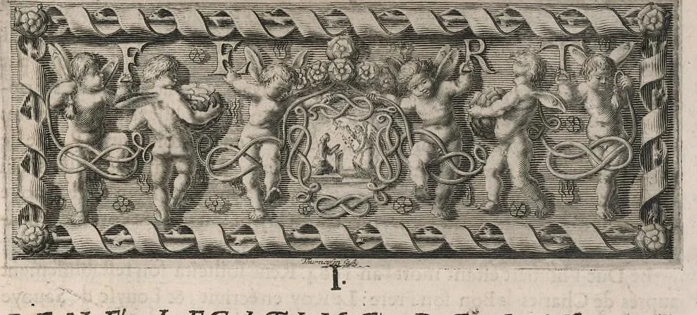 An illustration from Histoire genealogique de la royale maison de Sauoye : iustifiée par titres, fondations de monasteres, manuscripts, anciens monuments, histoires & autres preuues autentiques : enrichie de plusieurs portraits, seaux, monnoyes, sepultures & armoiries, 1660, leaf 1144