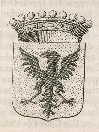An illustration from Histoire genealogique de la royale maison de Sauoye : iustifiée par titres, fondations de monasteres, manuscripts, anciens monuments, histoires & autres preuues autentiques : enrichie de plusieurs portraits, seaux, monnoyes, sepultures & armoiries, 1660, leaf 238