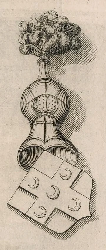 An illustration from Histoire genealogique de la royale maison de Sauoye : iustifiée par titres, fondations de monasteres, manuscripts, anciens monuments, histoires & autres preuues autentiques : enrichie de plusieurs portraits, seaux, monnoyes, sepultures & armoiries, 1660, leaf 484
