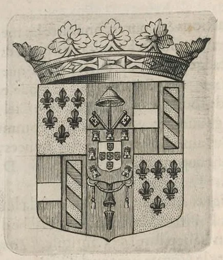 An illustration from Histoire genealogique de la royale maison de Sauoye : iustifiée par titres, fondations de monasteres, manuscripts, anciens monuments, histoires & autres preuues autentiques : enrichie de plusieurs portraits, seaux, monnoyes, sepultures & armoiries, 1660, leaf 951