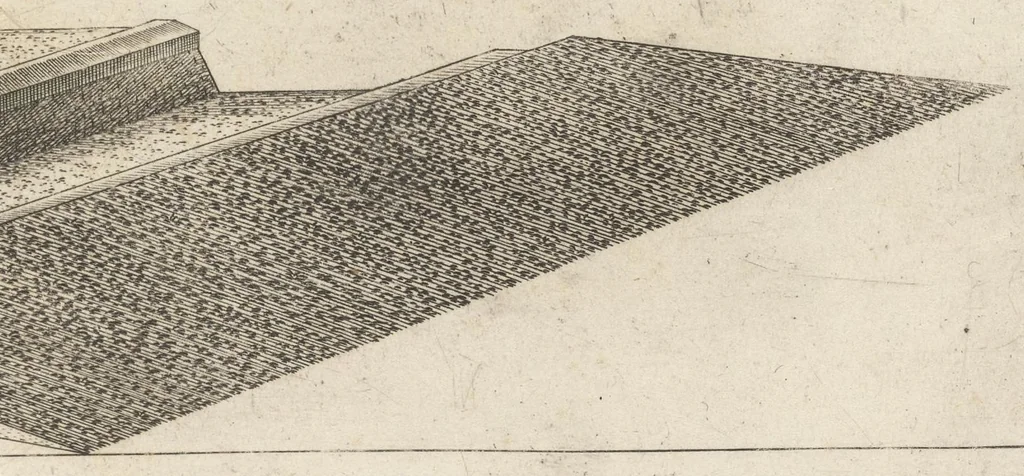 An illustration from Prospettiua di fortificationi : nella quale ogni intendente dell'arte militare speditamente vedrà ciò, che altroue del fabricare, diffendere, & espugnar fortezze si scorge, 1660, leaf 80