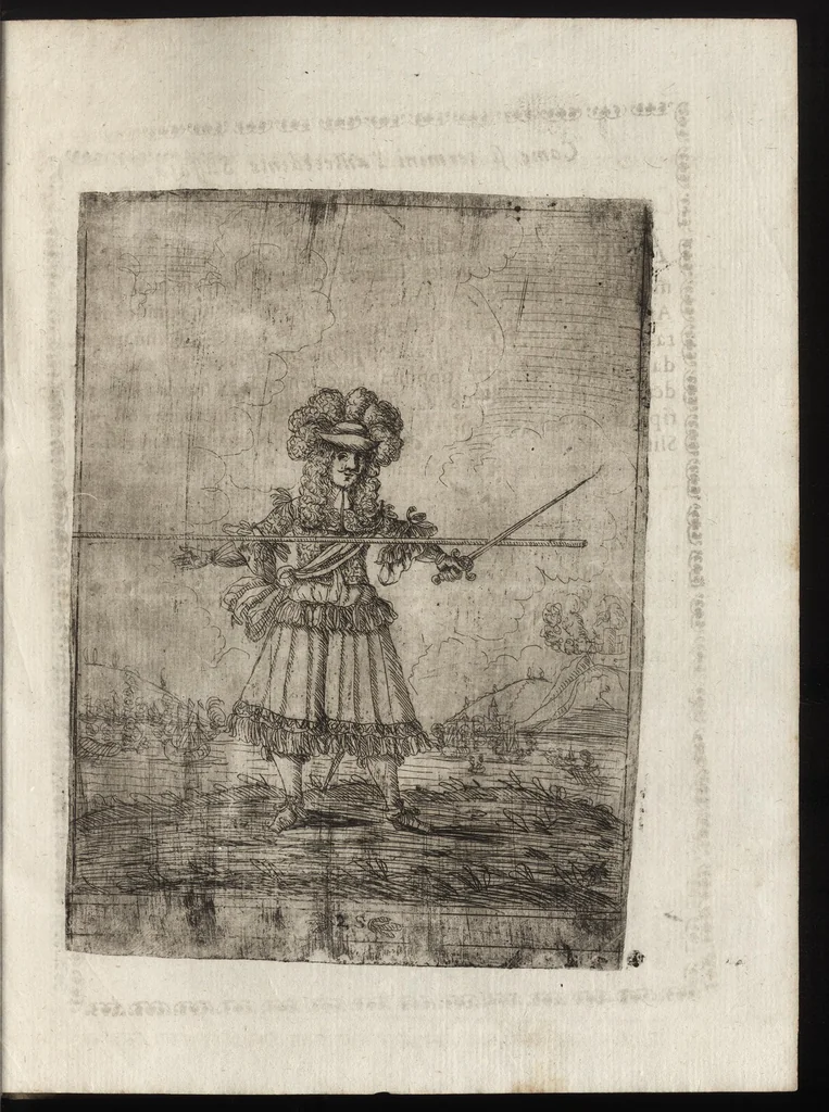 An illustration from Li trastulli guerrieri, 1668, leaf 100