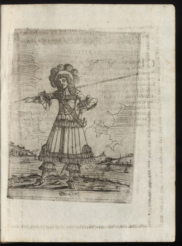 An illustration from Li trastulli guerrieri, 1668, leaf 136