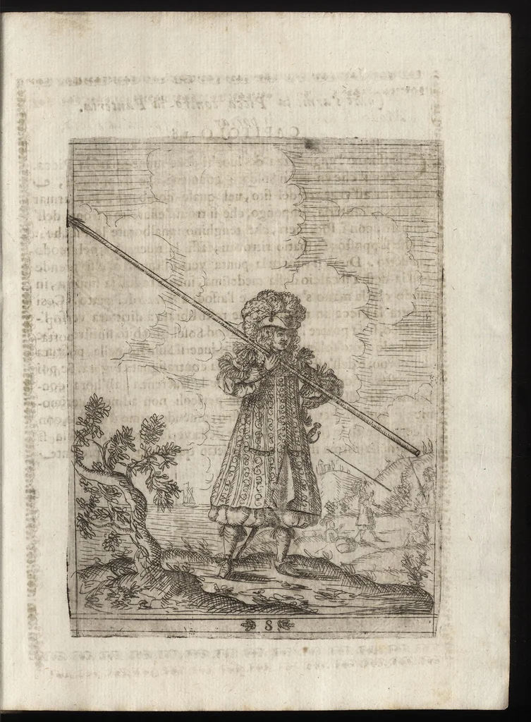 An illustration from Li trastulli guerrieri, 1668, leaf 60