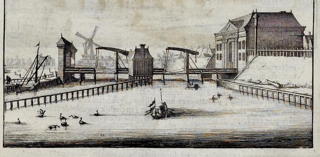 An illustration from Beschryvinge van Amsterdam : zynde een naukeurige verhandelinge van desselfs eerste oorspruk uyt den huyse der heeren van Amstel, en Amstellant : haar vergrootingen, rykdom, en wyze van regeeringe, tot den jare 1691 : voor dezen uit verscheide oude historie-schryvers be eengesteld, en uytgegeven : en nu uit een meenigte van oude schriften, authentyke stukken, en met kopere afbeeldingen verciert, nooit voor desen gedruckt geweest, beschreven, en vermeerdert, 1693, leaf 286