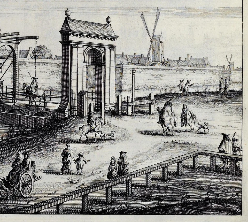 An illustration from Beschryvinge van Amsterdam : zynde een naukeurige verhandelinge van desselfs eerste oorspruk uyt den huyse der heeren van Amstel, en Amstellant : haar vergrootingen, rykdom, en wyze van regeeringe, tot den jare 1691 : voor dezen uit verscheide oude historie-schryvers be eengesteld, en uytgegeven : en nu uit een meenigte van oude schriften, authentyke stukken, en met kopere afbeeldingen verciert, nooit voor desen gedruckt geweest, beschreven, en vermeerdert, 1693, leaf 306