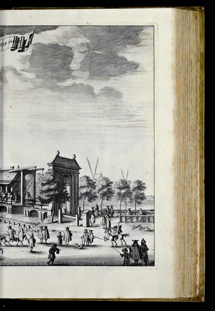 An illustration from Beschryvinge van Amsterdam : zynde een naukeurige verhandelinge van desselfs eerste oorspruk uyt den huyse der heeren van Amstel, en Amstellant : haar vergrootingen, rykdom, en wyze van regeeringe, tot den jare 1691 : voor dezen uit verscheide oude historie-schryvers be eengesteld, en uytgegeven : en nu uit een meenigte van oude schriften, authentyke stukken, en met kopere afbeeldingen verciert, nooit voor desen gedruckt geweest, beschreven, en vermeerdert, 1693, leaf 316