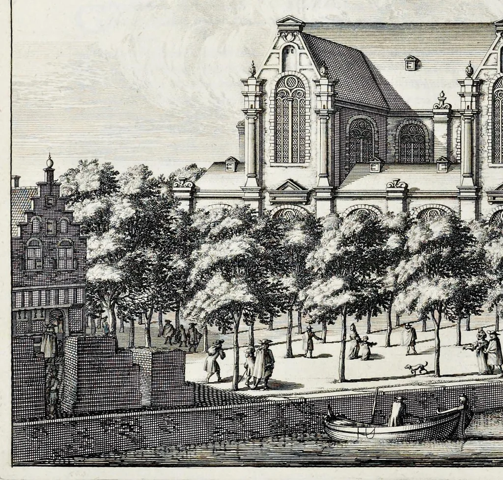 An illustration from Beschryvinge van Amsterdam : zynde een naukeurige verhandelinge van desselfs eerste oorspruk uyt den huyse der heeren van Amstel, en Amstellant : haar vergrootingen, rykdom, en wyze van regeeringe, tot den jare 1691 : voor dezen uit verscheide oude historie-schryvers be eengesteld, en uytgegeven : en nu uit een meenigte van oude schriften, authentyke stukken, en met kopere afbeeldingen verciert, nooit voor desen gedruckt geweest, beschreven, en vermeerdert, 1693, leaf 591