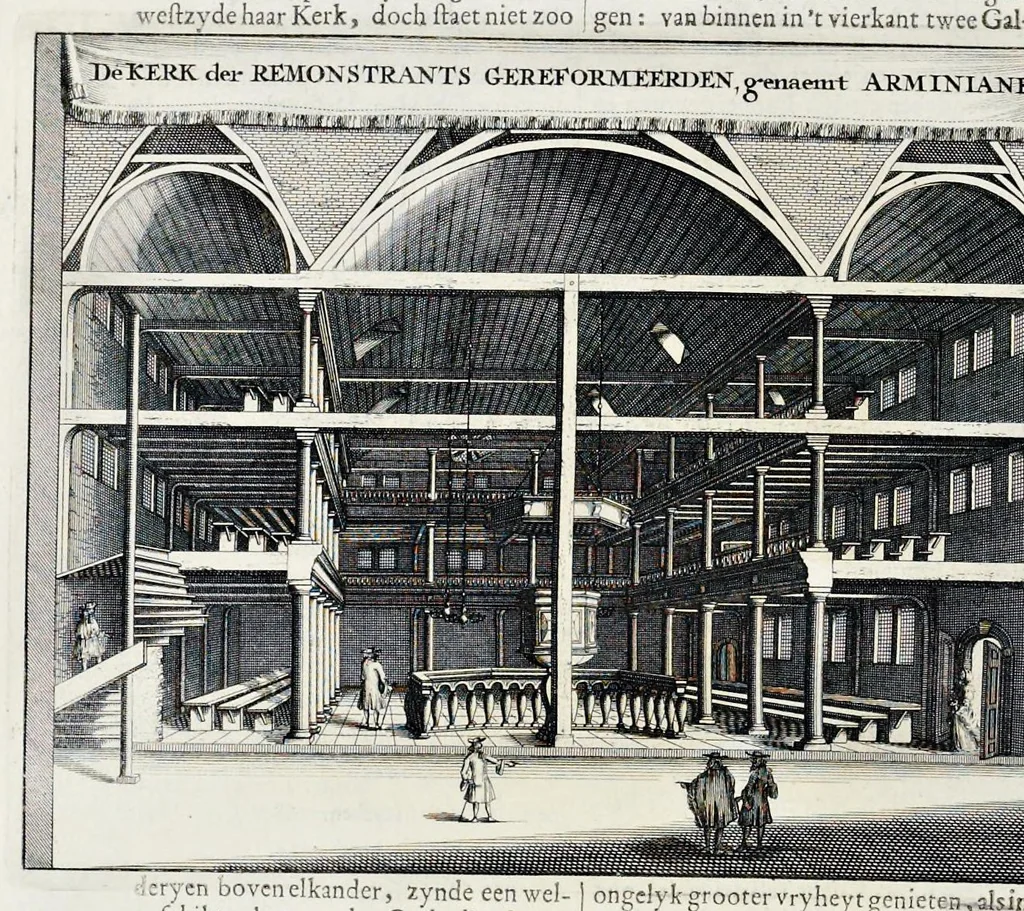 An illustration from Beschryvinge van Amsterdam : zynde een naukeurige verhandelinge van desselfs eerste oorspruk uyt den huyse der heeren van Amstel, en Amstellant : haar vergrootingen, rykdom, en wyze van regeeringe, tot den jare 1691 : voor dezen uit verscheide oude historie-schryvers be eengesteld, en uytgegeven : en nu uit een meenigte van oude schriften, authentyke stukken, en met kopere afbeeldingen verciert, nooit voor desen gedruckt geweest, beschreven, en vermeerdert, 1693, leaf 631