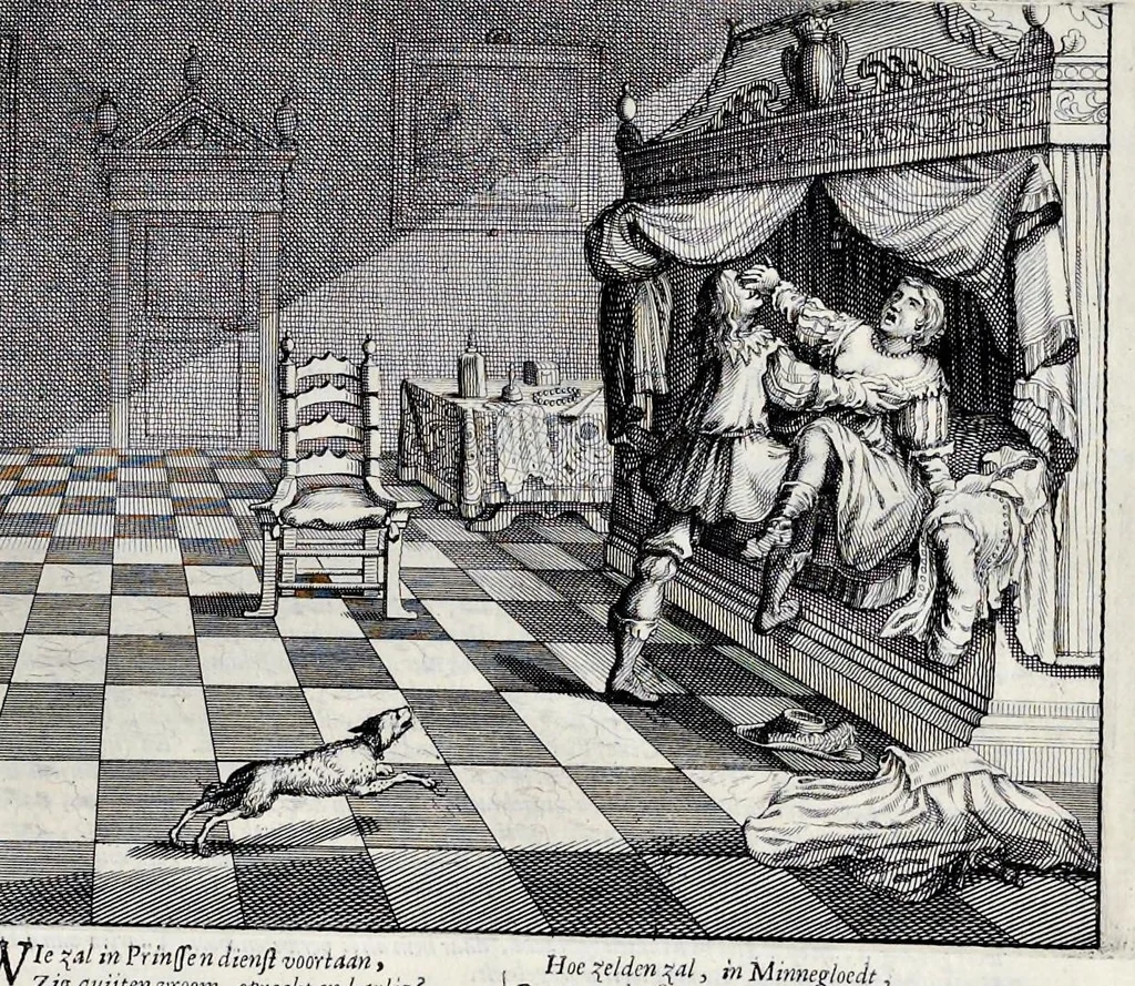 An illustration from Beschryvinge van Amsterdam : zynde een naukeurige verhandelinge van desselfs eerste oorspruk uyt den huyse der heeren van Amstel, en Amstellant : haar vergrootingen, rykdom, en wyze van regeeringe, tot den jare 1691 : voor dezen uit verscheide oude historie-schryvers be eengesteld, en uytgegeven : en nu uit een meenigte van oude schriften, authentyke stukken, en met kopere afbeeldingen verciert, nooit voor desen gedruckt geweest, beschreven, en vermeerdert, 1693, leaf 86
