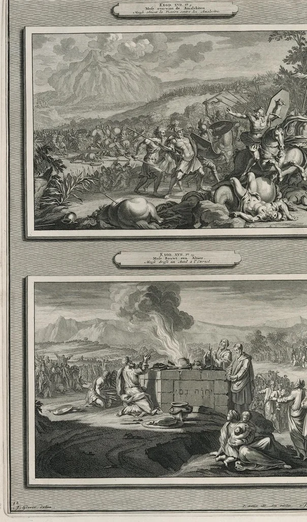 An illustration from Histoire du Vieux et du Nouveau Testament : enrichie de plus de quatre cens figures en taille-douce, &c, 1700, leaf 187
