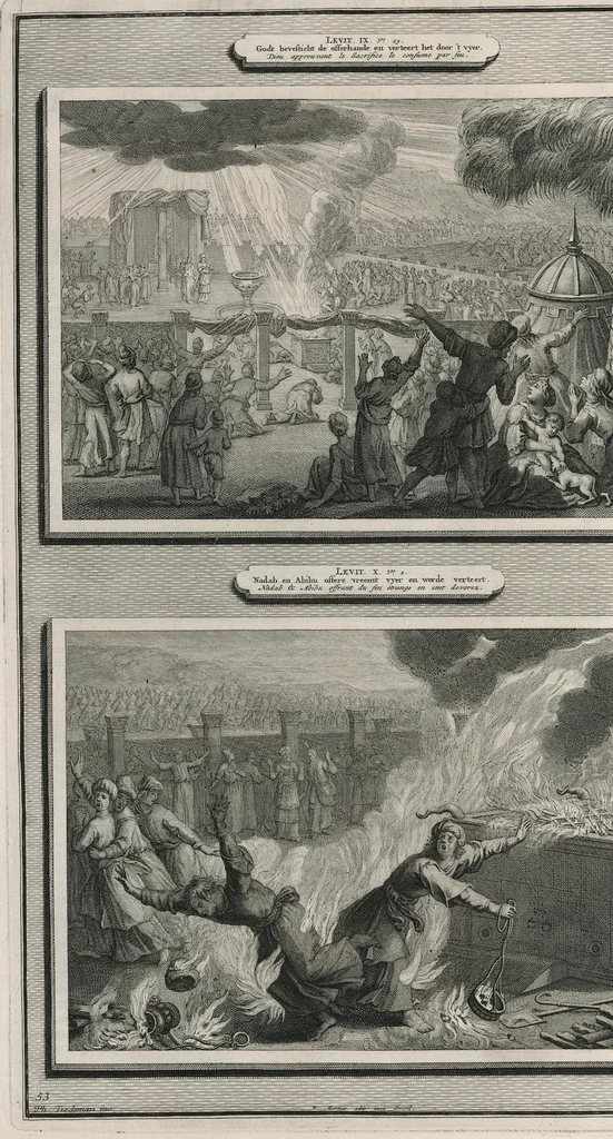 An illustration from Histoire du Vieux et du Nouveau Testament : enrichie de plus de quatre cens figures en taille-douce, &c, 1700, leaf 229