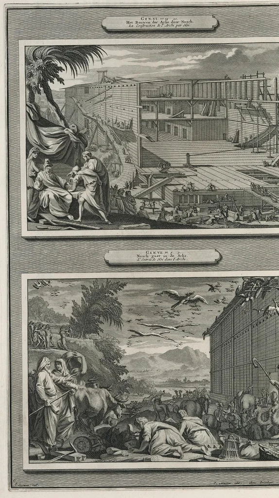 An illustration from Histoire du Vieux et du Nouveau Testament : enrichie de plus de quatre cens figures en taille-douce, &c, 1700, leaf 45