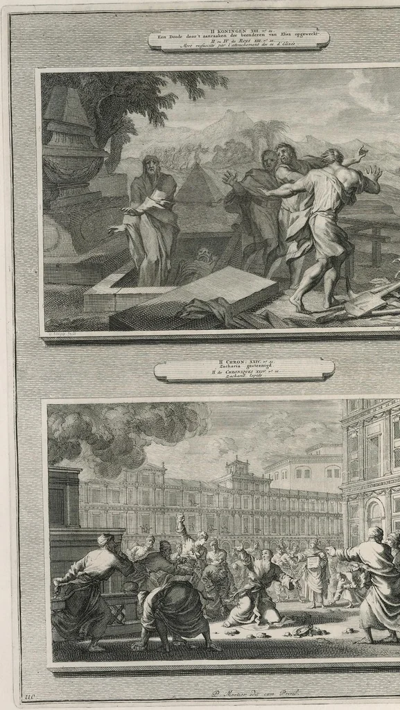 An illustration from Histoire du Vieux et du Nouveau Testament : enrichie de plus de quatre cens figures en taille-douce, &c, 1700, leaf 455