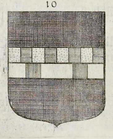 An illustration from La science heroique : traitant de la noblesse et de l'origine des armes, de leurs blasons & symboles : des timbres, bourlets, couronnes, cimiers, lambrequins, supports, tenans, & autres ornamens de l'ecu : de la devise & du cry de guerre, de l'ecu pendant, des pas & emprises des anciens chevaliers, & des formes differentes de leurs tombeaux : et enfin des marques exterieures de l'ecu de nos rois, des reines, enfans de France, & des officiers de la couronne, & de la maison du roy, 1669, leaf 149