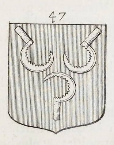 An illustration from La science heroique : traitant de la noblesse et de l'origine des armes, de leurs blasons & symboles : des timbres, bourlets, couronnes, cimiers, lambrequins, supports, tenans, & autres ornamens de l'ecu : de la devise & du cry de guerre, de l'ecu pendant, des pas & emprises des anciens chevaliers, & des formes differentes de leurs tombeaux : et enfin des marques exterieures de l'ecu de nos rois, des reines, enfans de France, & des officiers de la couronne, & de la maison du roy, 1669, leaf 202