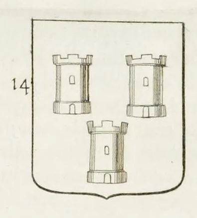 An illustration from La science heroique : traitant de la noblesse et de l'origine des armes, de leurs blasons & symboles : des timbres, bourlets, couronnes, cimiers, lambrequins, supports, tenans, & autres ornamens de l'ecu : de la devise & du cry de guerre, de l'ecu pendant, des pas & emprises des anciens chevaliers, & des formes differentes de leurs tombeaux : et enfin des marques exterieures de l'ecu de nos rois, des reines, enfans de France, & des officiers de la couronne, & de la maison du roy, 1669, leaf 227