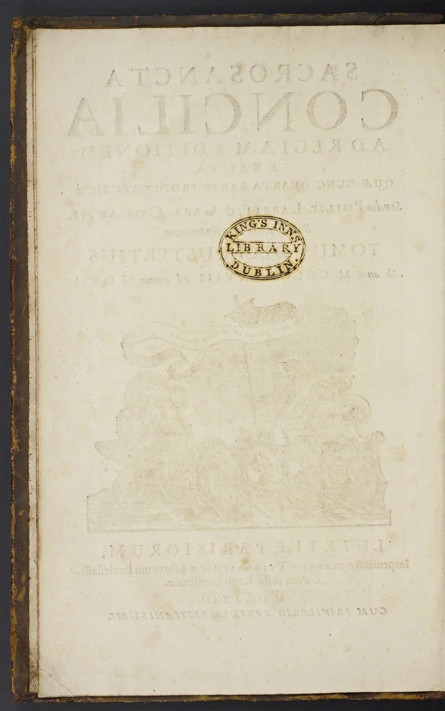 An illustration from Sacrosancta concilia ad regiam editionem exacta quae nunc quarta parte prodit auctior, 1671, leaf 7