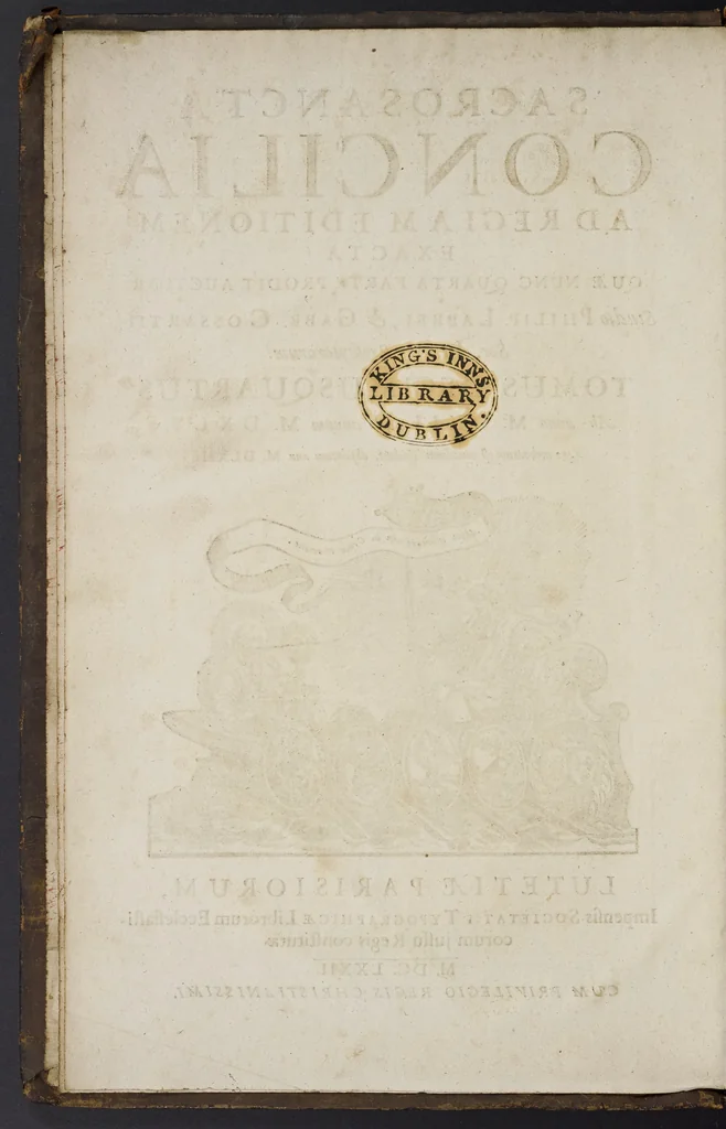 An illustration from Sacrosancta concilia ad regiam editionem exacta quae nunc quarta parte prodit auctior, 1671, leaf 5