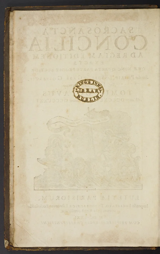An illustration from Sacrosancta concilia ad regiam editionem exacta quae nunc quarta parte prodit auctior, 1671, leaf 5