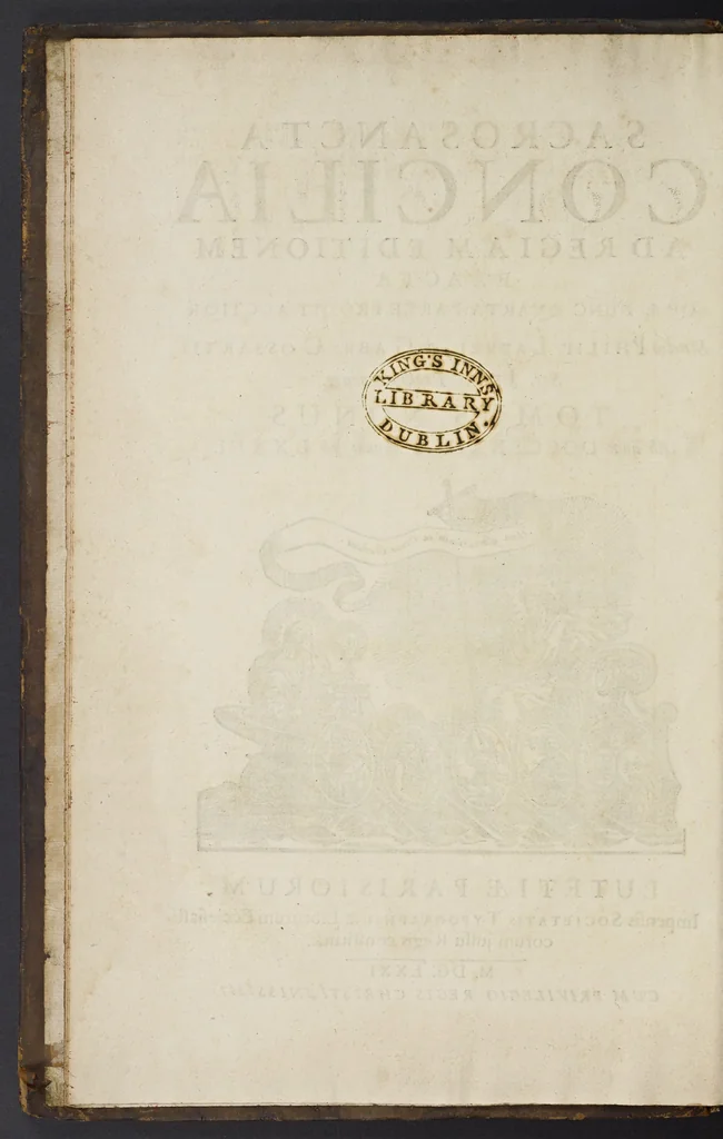 An illustration from Sacrosancta concilia ad regiam editionem exacta quae nunc quarta parte prodit auctior, 1671, leaf 7