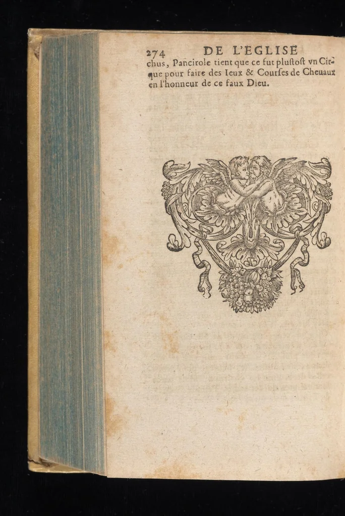 An illustration from Les curiositez de l'vne et l'autre Rome, I.[-2.] partie du I.[-2.] livre. Ou, traité des plus augustes temples & autres lieux saincts de Rome chrestienne. En laquelle il est traité des sept eglises principales de Rome & de plusieurs autres qui en sont proche. Diuisé en deux liures, & enrichy de plusieurs figures en taille douce, 1672, leaf 741