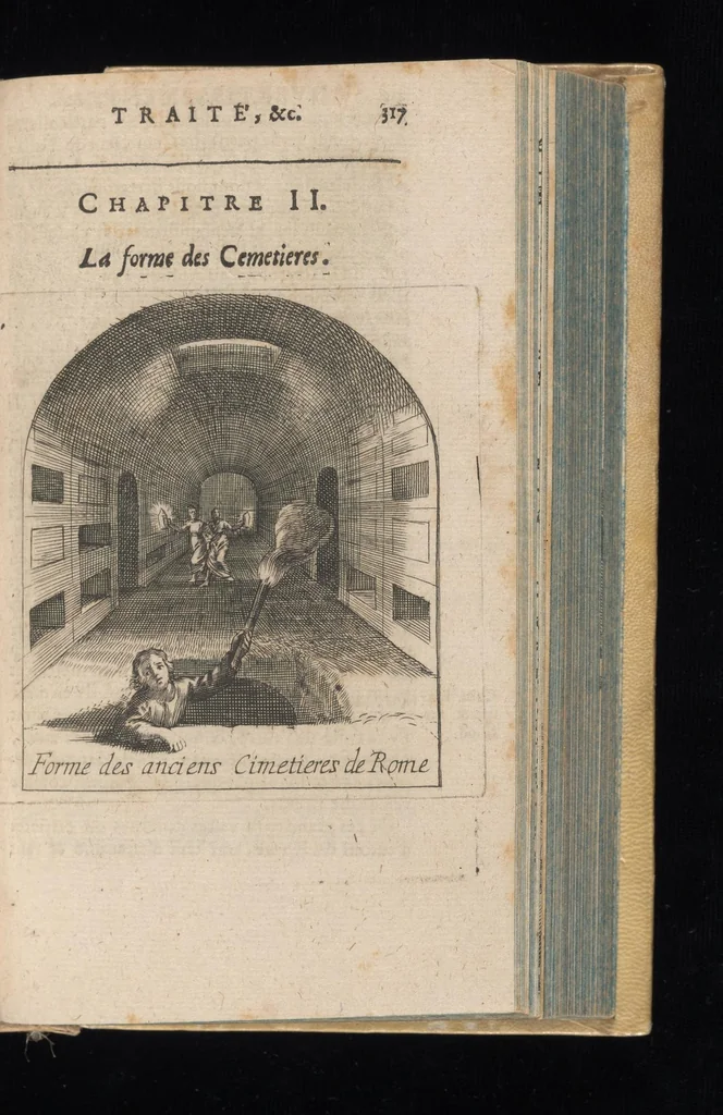 An illustration from Les curiositez de l'vne et l'autre Rome, I.[-2.] partie du I.[-2.] livre. Ou, traité des plus augustes temples & autres lieux saincts de Rome chrestienne. En laquelle il est traité des sept eglises principales de Rome & de plusieurs autres qui en sont proche. Diuisé en deux liures, & enrichy de plusieurs figures en taille douce, 1672, leaf 784
