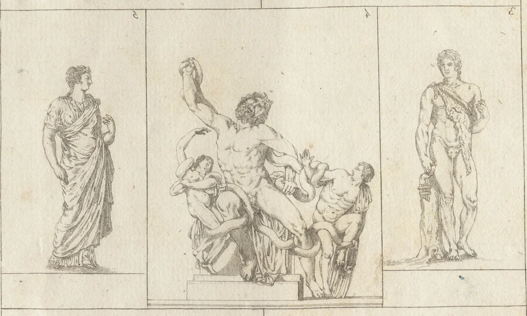 An illustration from Museum statue antiquorum : collection de statues des divers museum de Rome, Naples, Florence, &c : à l'usage des peintres, sculpteurs, architectes et amateurs des beaux arts, 1700, leaf 10