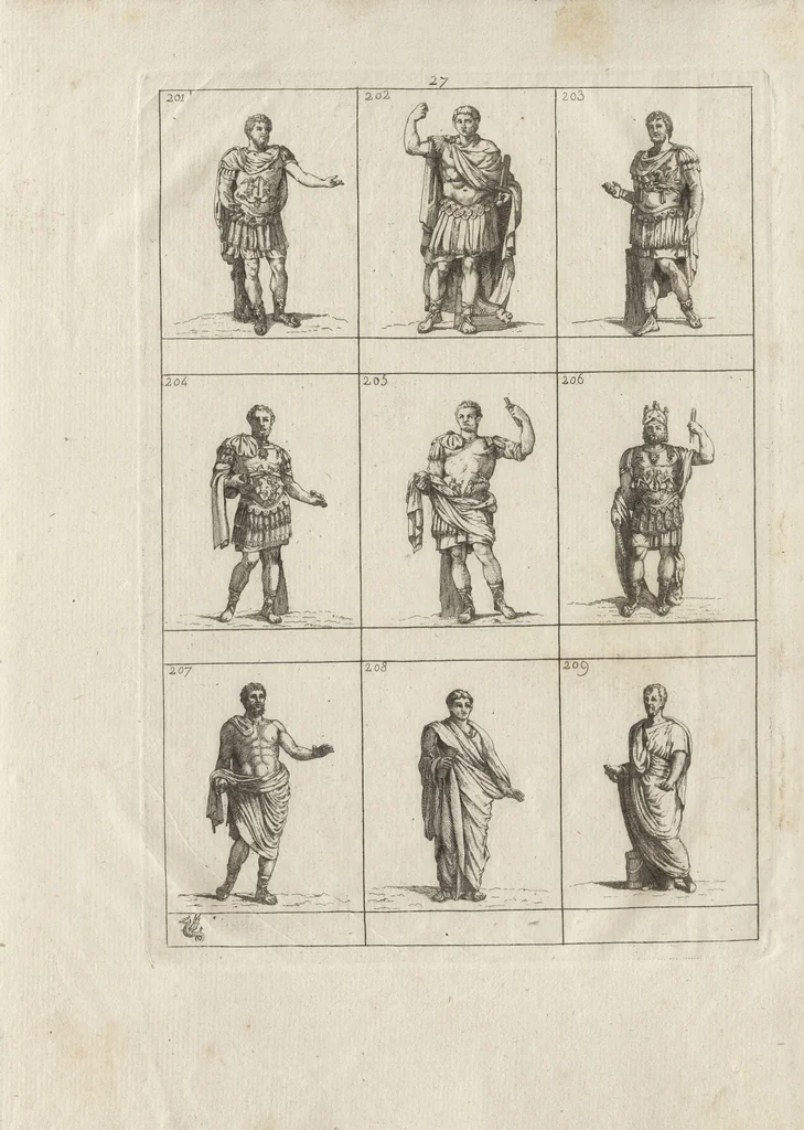 An illustration from Museum statue antiquorum : collection de statues des divers museum de Rome, Naples, Florence, &c : à l'usage des peintres, sculpteurs, architectes et amateurs des beaux arts, 1700, leaf 104