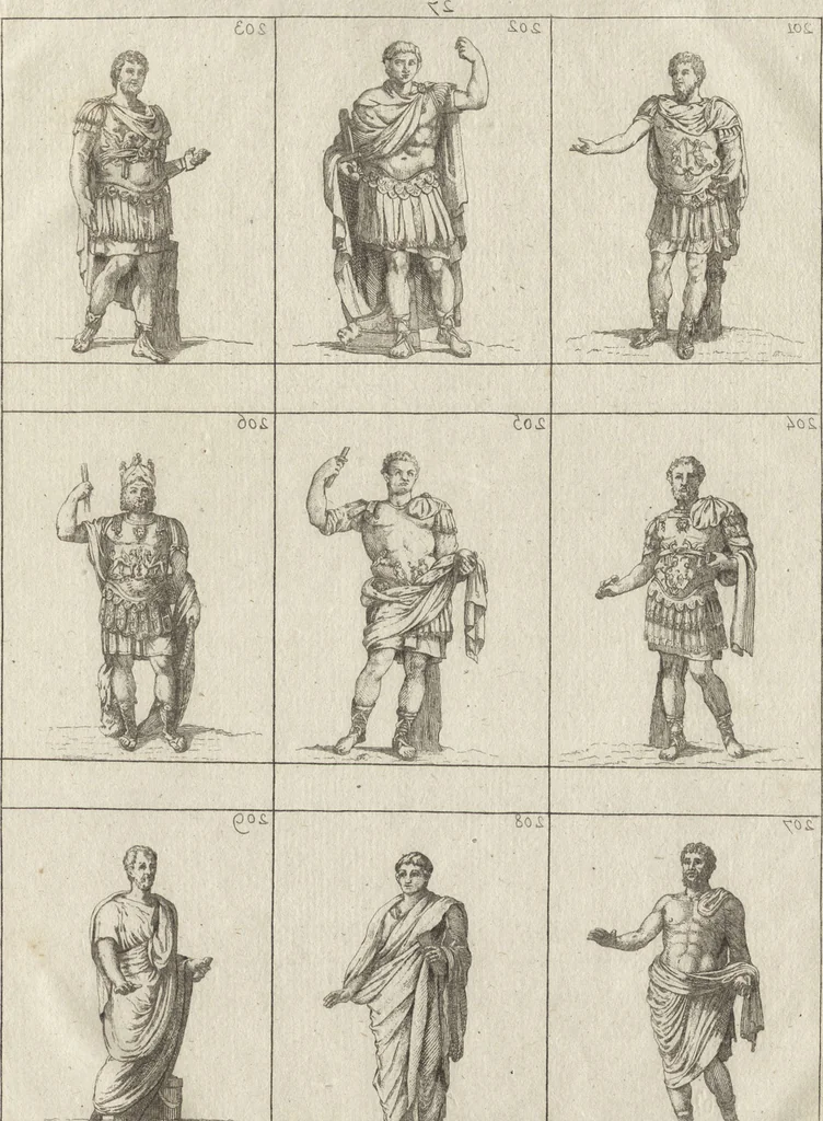 An illustration from Museum statue antiquorum : collection de statues des divers museum de Rome, Naples, Florence, &c : à l'usage des peintres, sculpteurs, architectes et amateurs des beaux arts, 1700, leaf 106