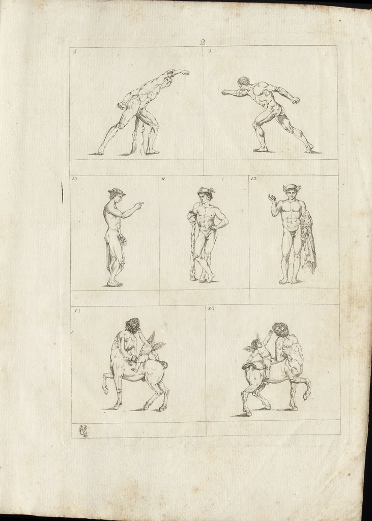 An illustration from Museum statue antiquorum : collection de statues des divers museum de Rome, Naples, Florence, &c : à l'usage des peintres, sculpteurs, architectes et amateurs des beaux arts, 1700, leaf 12