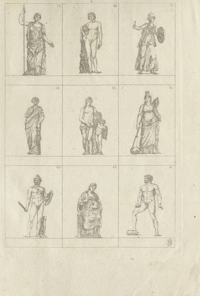 An illustration from Museum statue antiquorum : collection de statues des divers museum de Rome, Naples, Florence, &c : à l'usage des peintres, sculpteurs, architectes et amateurs des beaux arts, 1700, leaf 18