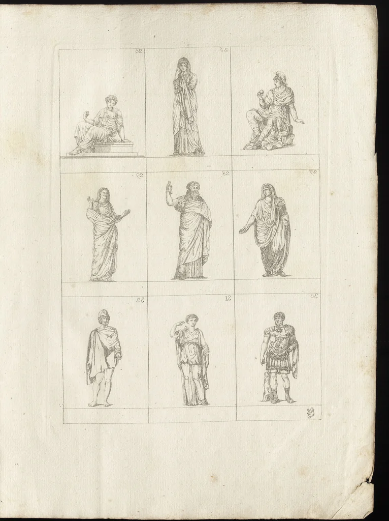 An illustration from Museum statue antiquorum : collection de statues des divers museum de Rome, Naples, Florence, &c : à l'usage des peintres, sculpteurs, architectes et amateurs des beaux arts, 1700, leaf 22