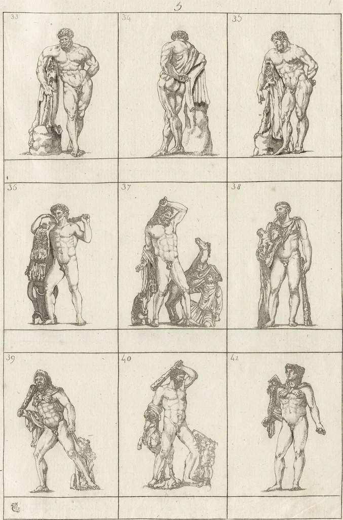 An illustration from Museum statue antiquorum : collection de statues des divers museum de Rome, Naples, Florence, &c : à l'usage des peintres, sculpteurs, architectes et amateurs des beaux arts, 1700, leaf 24
