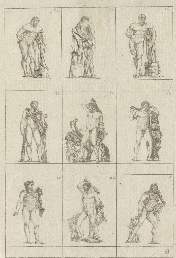 An illustration from Museum statue antiquorum : collection de statues des divers museum de Rome, Naples, Florence, &c : à l'usage des peintres, sculpteurs, architectes et amateurs des beaux arts, 1700, leaf 26