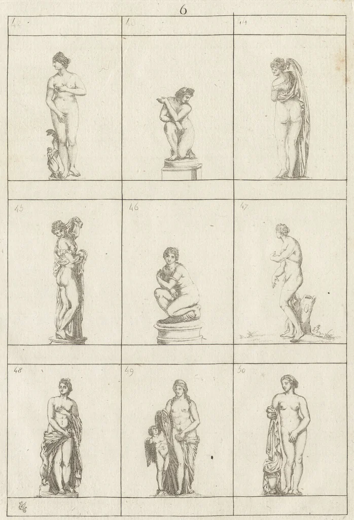 An illustration from Museum statue antiquorum : collection de statues des divers museum de Rome, Naples, Florence, &c : à l'usage des peintres, sculpteurs, architectes et amateurs des beaux arts, 1700, leaf 28