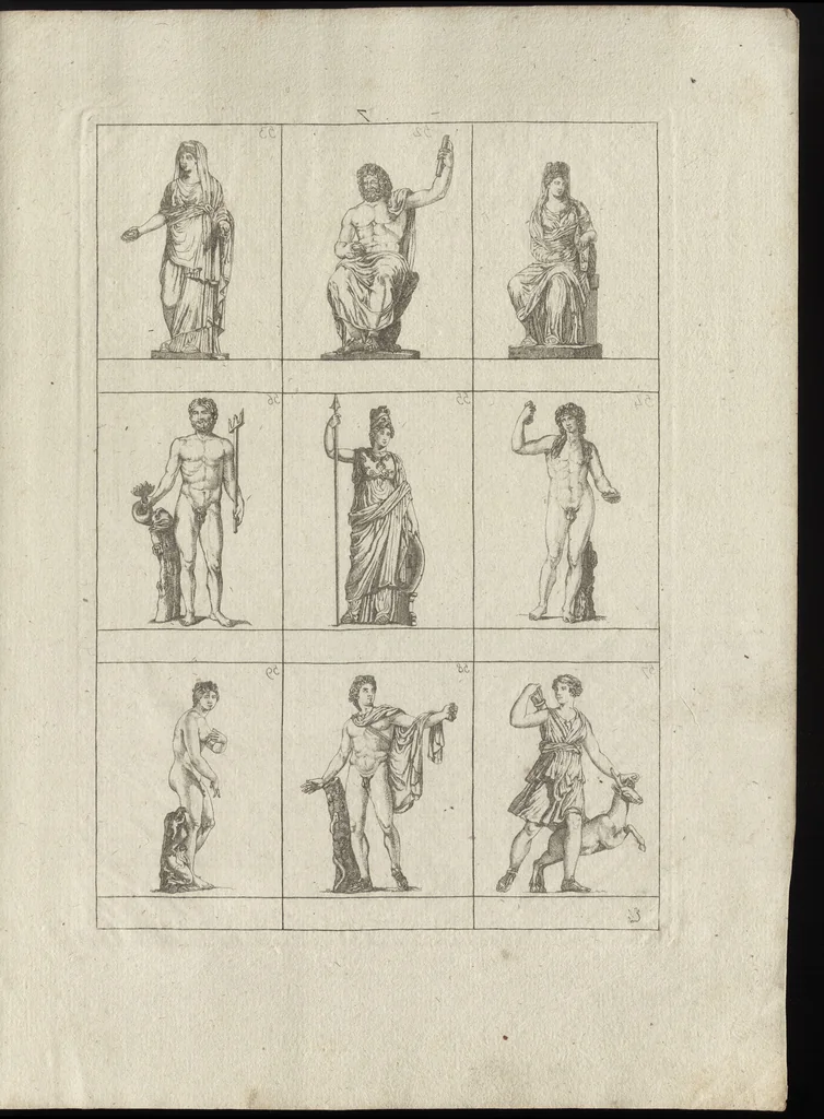 An illustration from Museum statue antiquorum : collection de statues des divers museum de Rome, Naples, Florence, &c : à l'usage des peintres, sculpteurs, architectes et amateurs des beaux arts, 1700, leaf 34