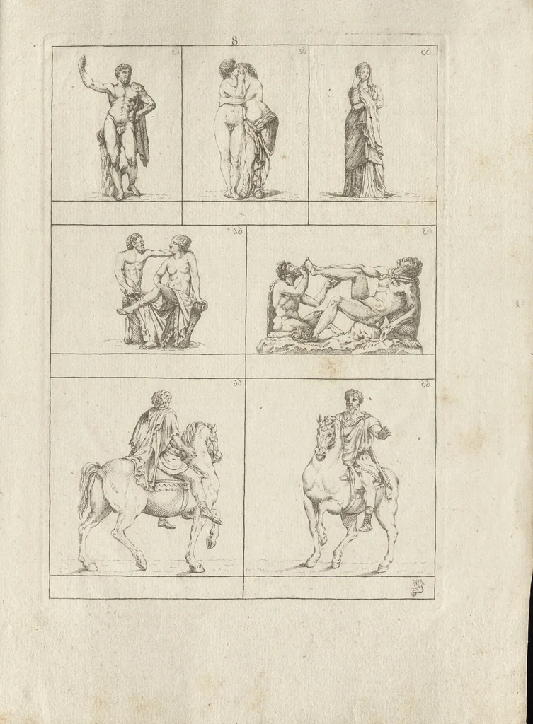 An illustration from Museum statue antiquorum : collection de statues des divers museum de Rome, Naples, Florence, &c : à l'usage des peintres, sculpteurs, architectes et amateurs des beaux arts, 1700, leaf 38