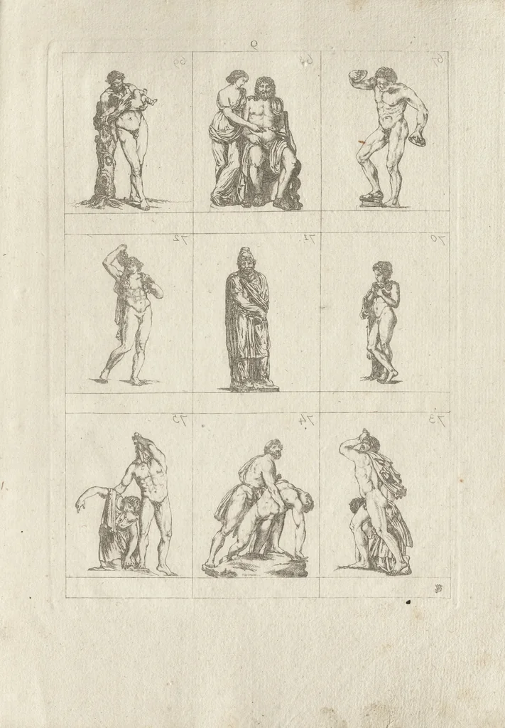 An illustration from Museum statue antiquorum : collection de statues des divers museum de Rome, Naples, Florence, &c : à l'usage des peintres, sculpteurs, architectes et amateurs des beaux arts, 1700, leaf 42