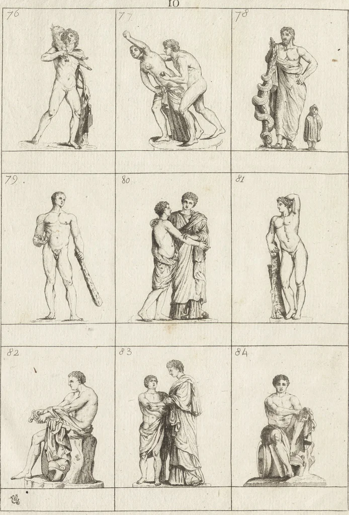 An illustration from Museum statue antiquorum : collection de statues des divers museum de Rome, Naples, Florence, &c : à l'usage des peintres, sculpteurs, architectes et amateurs des beaux arts, 1700, leaf 44