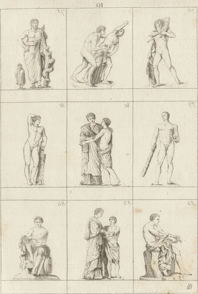 An illustration from Museum statue antiquorum : collection de statues des divers museum de Rome, Naples, Florence, &c : à l'usage des peintres, sculpteurs, architectes et amateurs des beaux arts, 1700, leaf 46