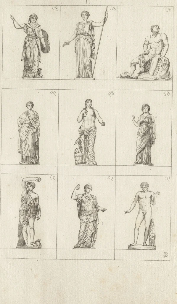 An illustration from Museum statue antiquorum : collection de statues des divers museum de Rome, Naples, Florence, &c : à l'usage des peintres, sculpteurs, architectes et amateurs des beaux arts, 1700, leaf 50