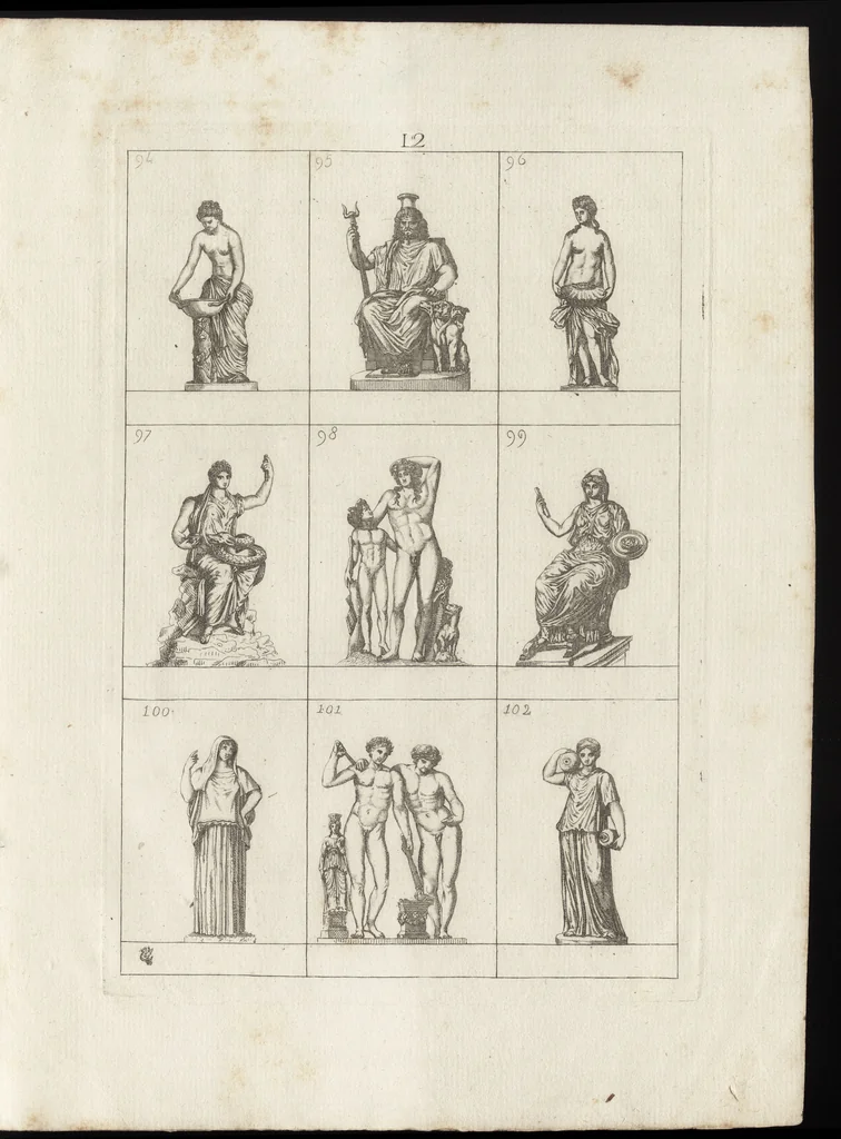 An illustration from Museum statue antiquorum : collection de statues des divers museum de Rome, Naples, Florence, &c : à l'usage des peintres, sculpteurs, architectes et amateurs des beaux arts, 1700, leaf 52