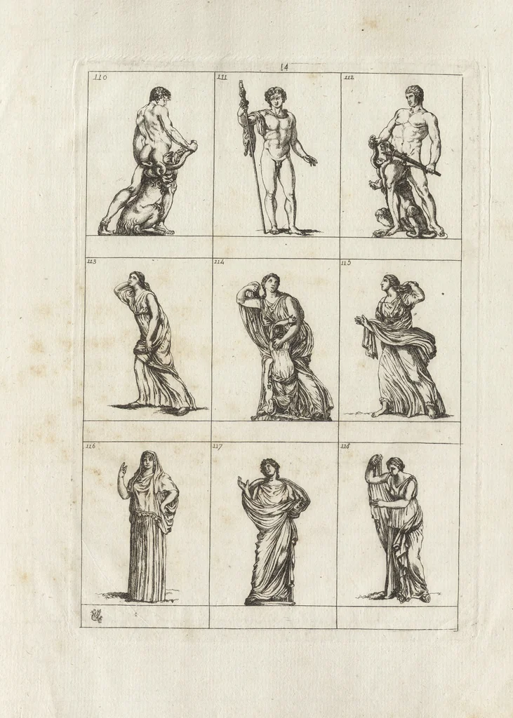 An illustration from Museum statue antiquorum : collection de statues des divers museum de Rome, Naples, Florence, &c : à l'usage des peintres, sculpteurs, architectes et amateurs des beaux arts, 1700, leaf 60