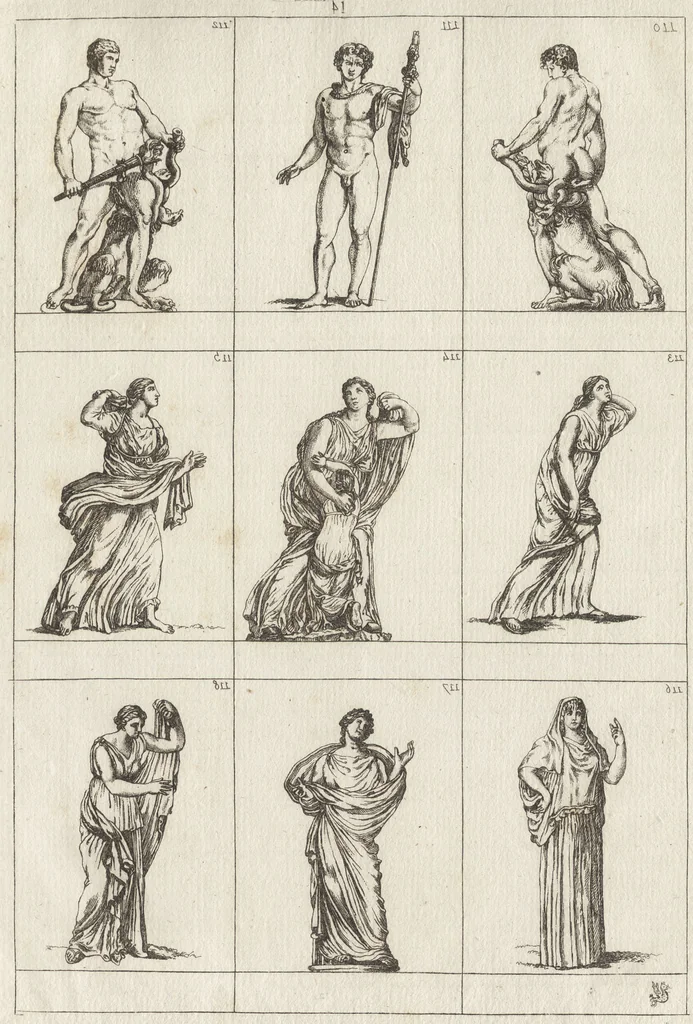 An illustration from Museum statue antiquorum : collection de statues des divers museum de Rome, Naples, Florence, &c : à l'usage des peintres, sculpteurs, architectes et amateurs des beaux arts, 1700, leaf 62