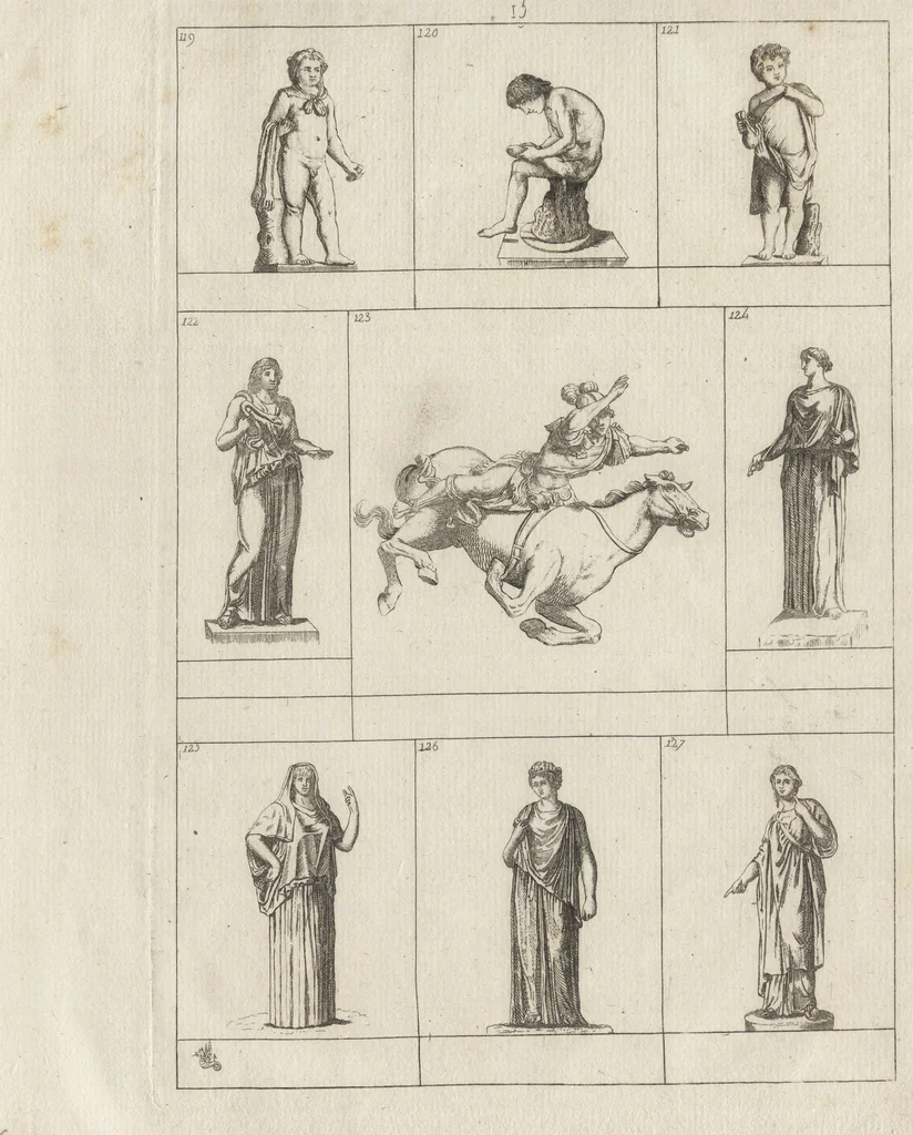 An illustration from Museum statue antiquorum : collection de statues des divers museum de Rome, Naples, Florence, &c : à l'usage des peintres, sculpteurs, architectes et amateurs des beaux arts, 1700, leaf 64